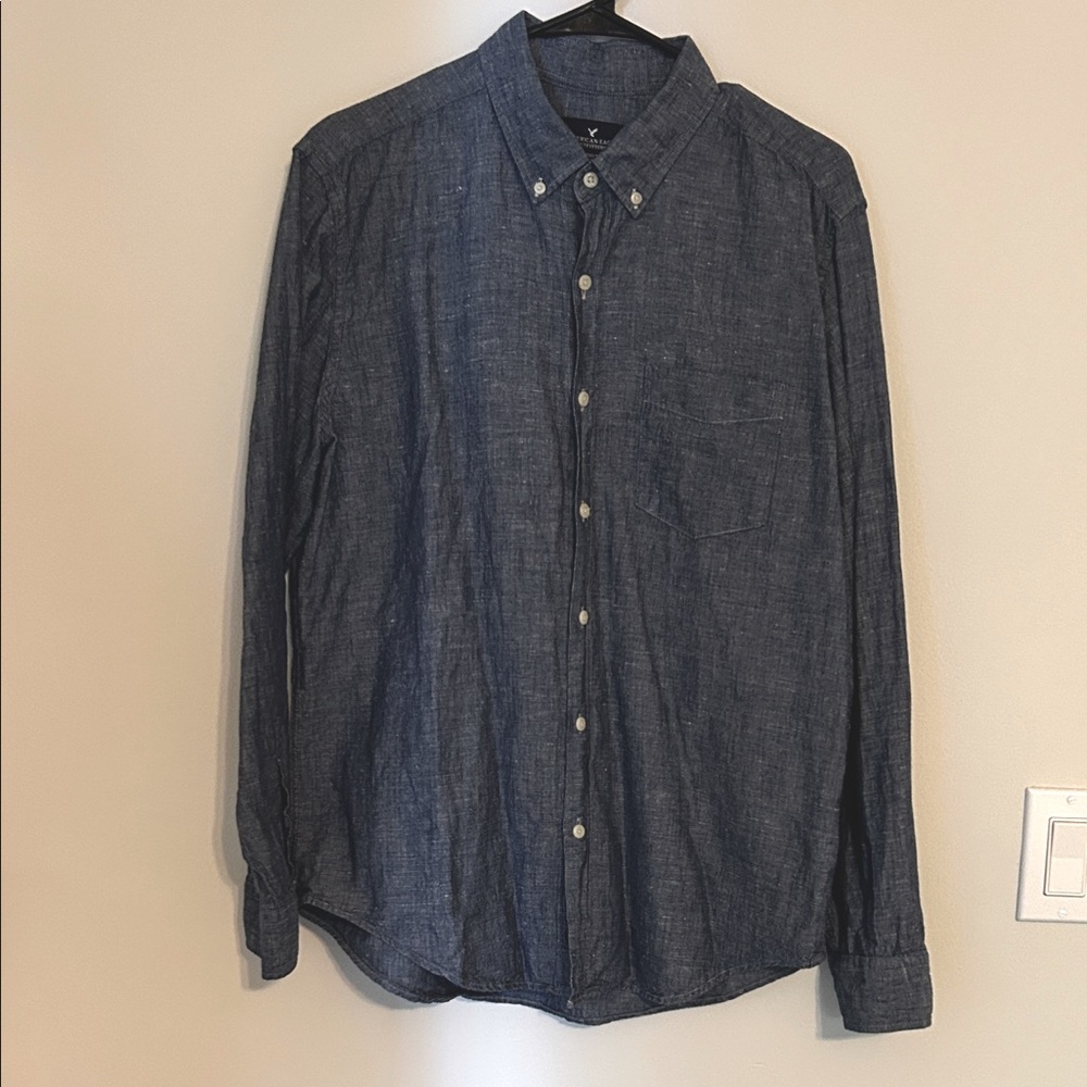 American Eagle Outfitters Dark Blue Casual Shirt